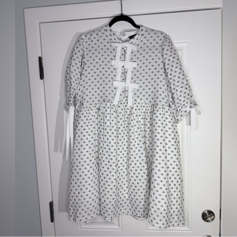 Sister Jane White Floral Ribbon-Trim Dress